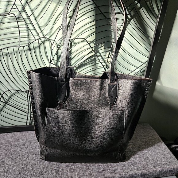 Aimee Kestenberg | Busy Bee Unlined Black Genuine Leather Studded Bag - Picture 2 of 15